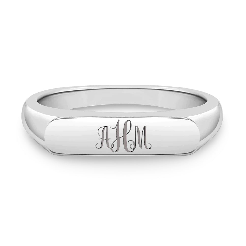 Ring/TEEN'S RING 新品未開封品 Thin Flat Signet Size 4-7 Kids / Teen Ring Engravable - Sterling Silve