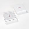 925 Sterling Silver Pink & Clear CZ Heart Necklace Jewelry Set For Young Girls