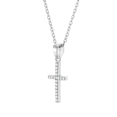 Tiny Glimmering Cross Toddler / Kids / Girls Jewelry Set - Sterling Silver