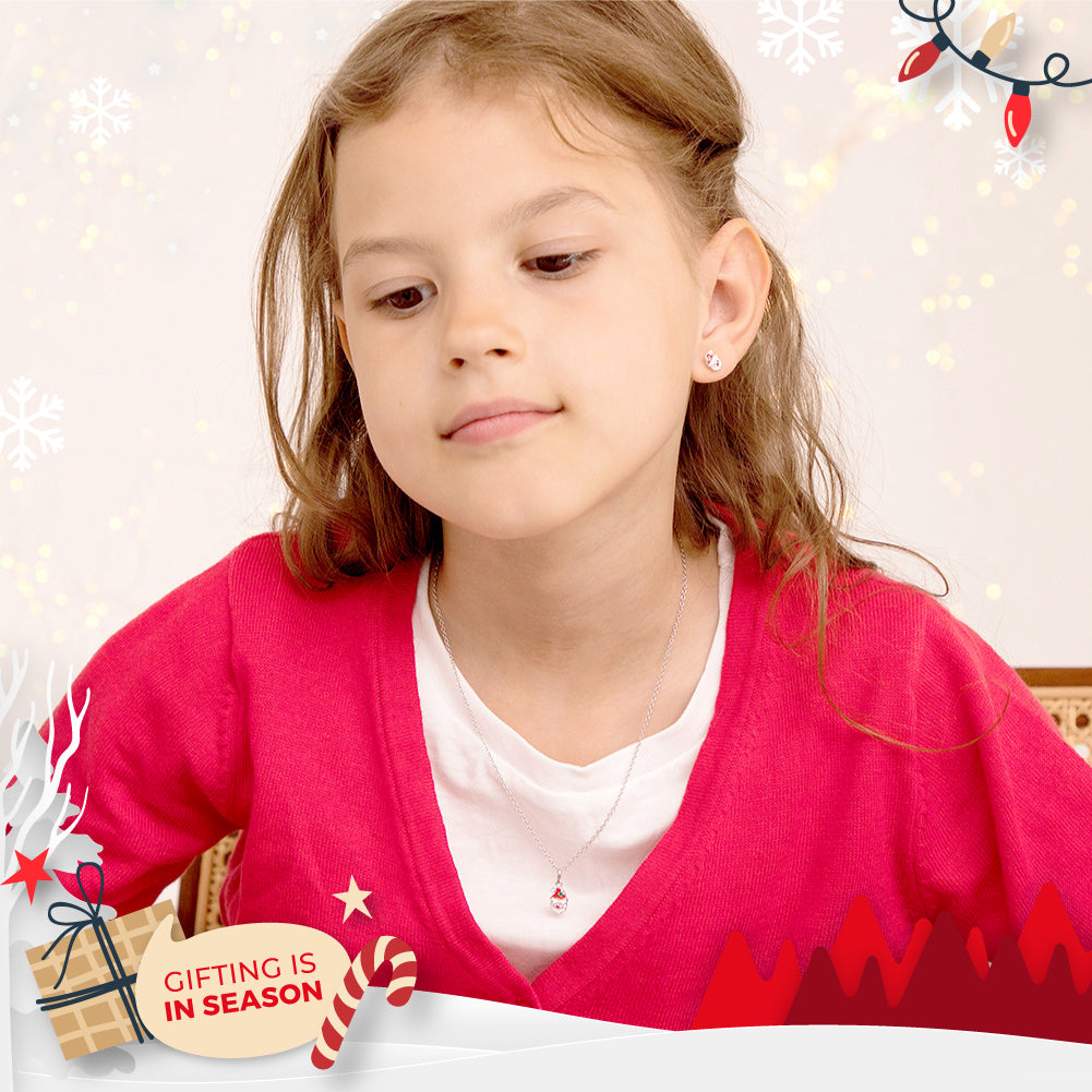 Jolly Christmas Santa Kids / Children's / Girls Jewelry Set - Sterling Silver