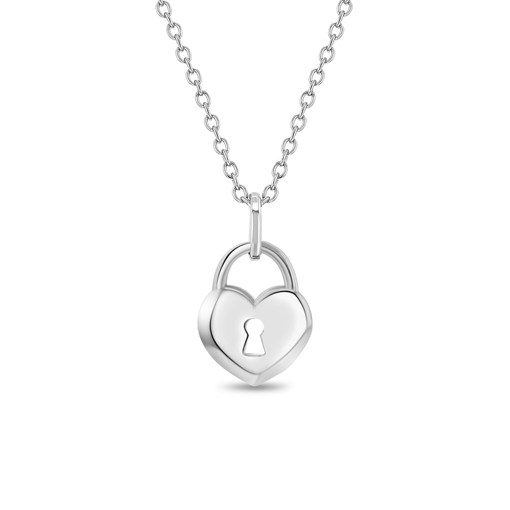 Locked Heart Kids / Children's / Girls Jewelry Set - Sterling Silver