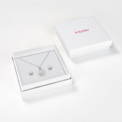 Lustrous Seashell Kids / Children's / Girls Jewelry Set - Sterling Silver