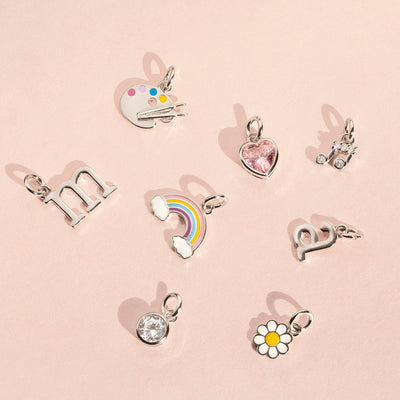 CZ Birthstone Charm April – Diamond Children's / Girls for Charm Bracelet - Sterling Silver