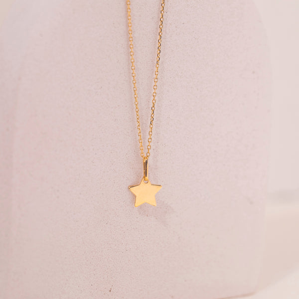 14k Gold Polished Star Girls Charm