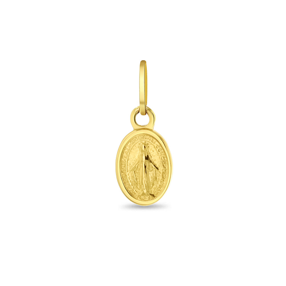 14k Gold Oval Virgin Mary Kids / Children's / Girls for Charm Bracelet