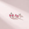Pretty in Pink Bow Baby / Toddler / Kids Earrings Screw Back Enamel - Sterling Silver