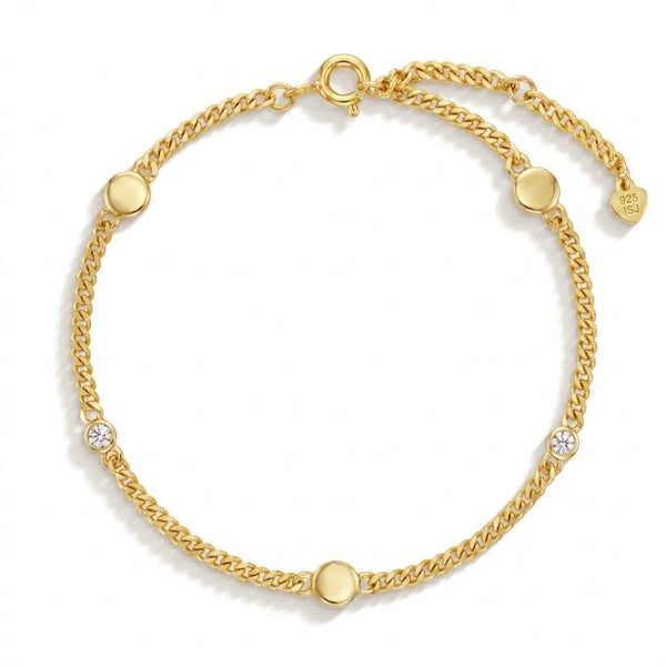Mirrored CZ Station Girls Plated Bracelet