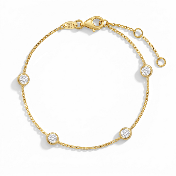 CZ Station Girls Plated Bracelet