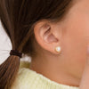 Opal CZ Heart Kids / Children's / Girls Earrings Screw Back - 14k Gold over Sterling Silver