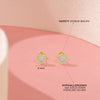 Opal CZ Heart Kids / Children's / Girls Earrings Screw Back - 14k Gold over Sterling Silver