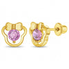 Miss Mouse Baby / Toddler / Kids Earrings Screw Back - 14k Gold over Sterling Silver
