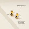 Soccer Ball Kids / Children's / Girls Earrings Screw Back Enamel - 14k Gold over Sterling Silver