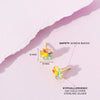 Rainbow Daisy Kids / Children's / Girls Earrings Screw Back Enamel - 14k Gold over Sterling Silver