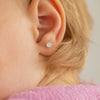 Opal Button 4mm Baby / Toddler / Kids Earrings Screw Back - 14k Gold over Sterling Silver