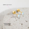 Opal Button 4mm Baby / Toddler / Kids Earrings Screw Back - 14k Gold over Sterling Silver