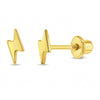 Electric Lightening Bolt Kids / Children's / Girls Earrings Screw Back - 14k Gold over Sterling Silver