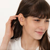 CZ Half Hoop Preteen / Teens Earrings Screw Back - 14k Gold over Sterling Silver