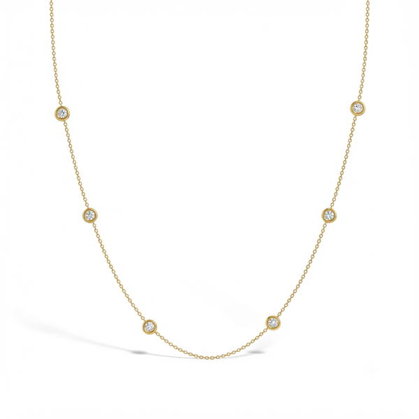 CZ Station Plated Girls Necklace