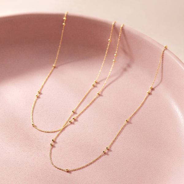 2mm Double Satellite Plated Girls Necklace