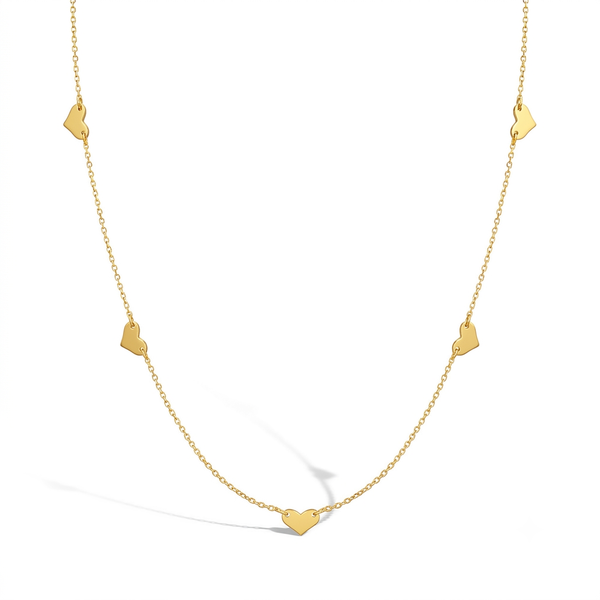 Heart Chain Plated Girls Necklace