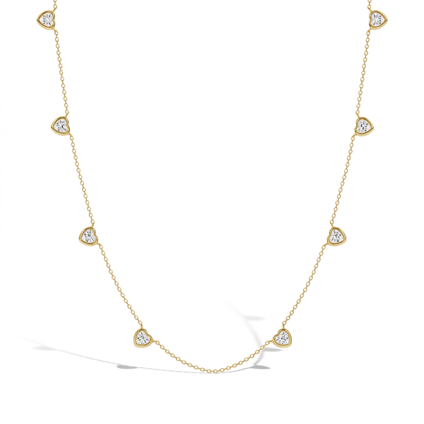 Heart Station Plated Girls Necklace