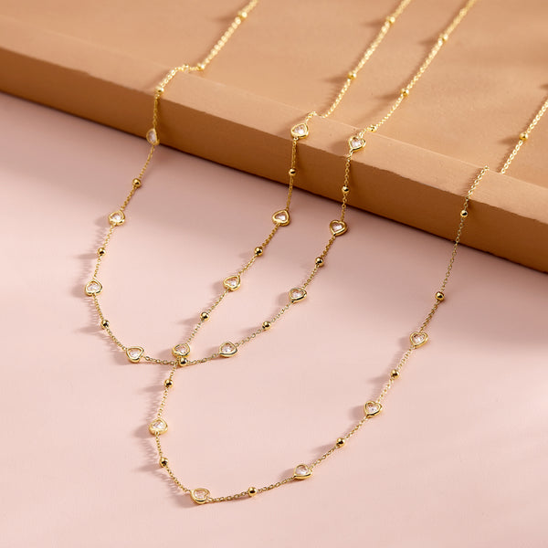 Polished Heart Station Plated Girls Necklace