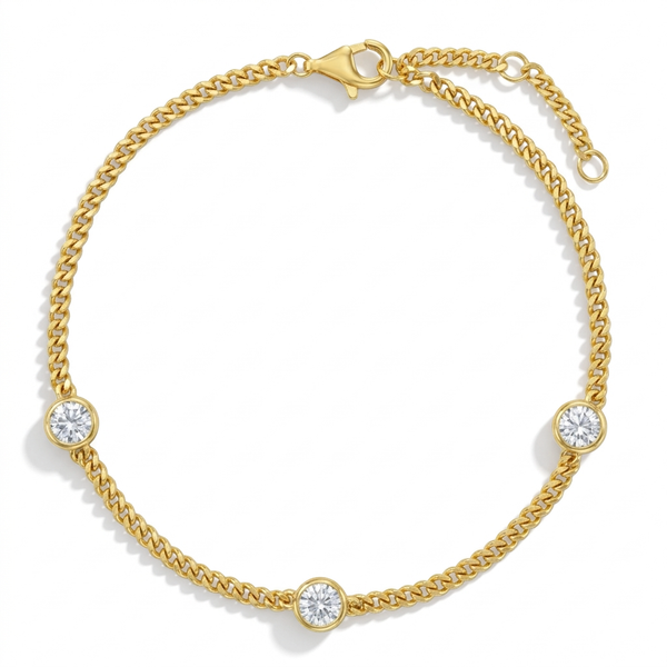 Bezeled CZ Plated Bracelet
