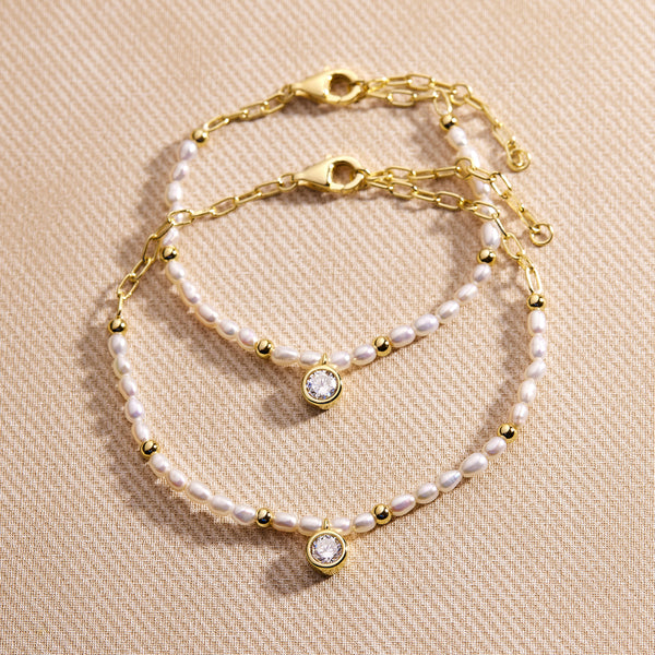 CZ Pearl Plated Bracelet