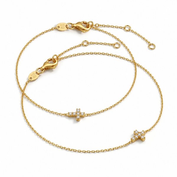 CZ Cross Mommy & Me Bracelets