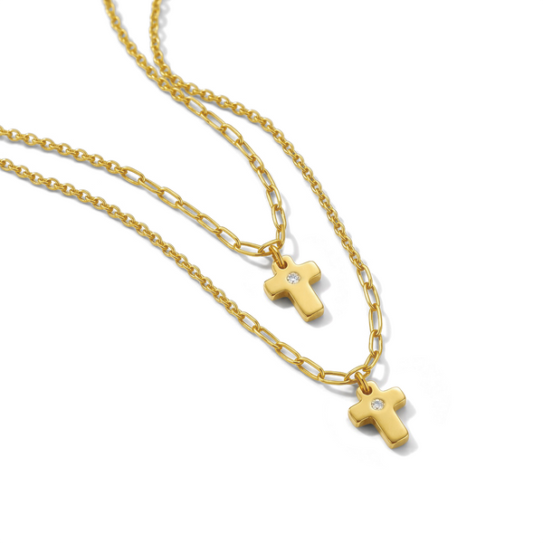 14k Cross Pendant Mommy & Me Necklaces