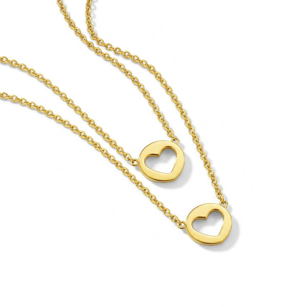 14k Heart Cut Out Mommy & Me Necklace