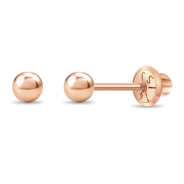 14k Classic Ball Toddler Earrings