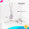 925 Sterling Silver Pink Cubic Zirconia Turtle Necklace Jewelry Set For Children