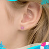 Groovy Enamel Flower Toddler / Kids Earrings Screw Back Enamel - Sterling Silver