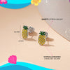 Lucky Pineapple Punch Kids / Children's / Girls Earrings Screw Back - Sterling Silver