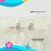 Puffed Blossom Kids / Children's  Earrings Screw Back - Sterling Silver