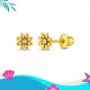 Puffed Blossom Kids / Children's Earrings Screw Back - 14k Gold over Sterling Silver