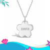 Classic Flower Silhouette 17mm Kids / Children's / Girls Pendant/Necklace Personalized - Sterling Silver