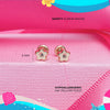 14k Gold Classic CZ Flower Baby / Toddler  Earrings Safety Screw Back