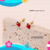14k Gold Summer Strawberry Baby / Toddler Earrings Safety Screw Back Enamel