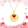 14k Gold Enamel Heart Engravable Red Kids / Girls Pendant/Necklace