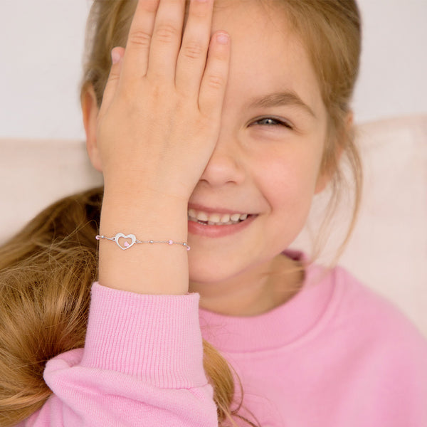 Dainty Enamel Heart Girls Bracelet