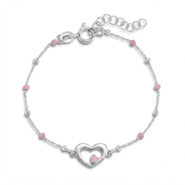Dainty Enamel Heart Girls Bracelet