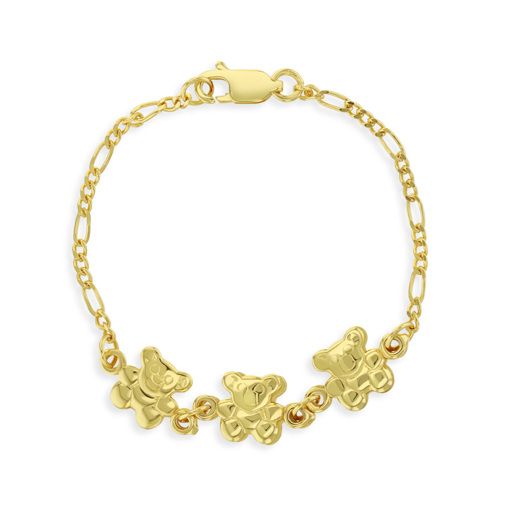 Lyla Baby Name Bracelet with Birth Flower and Stone in 18K Gold Plating -  MYKA