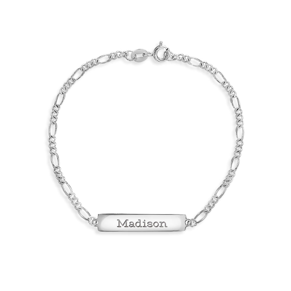 Personalized Sterling Silver Charm Bracelet for Kids, Teens, or