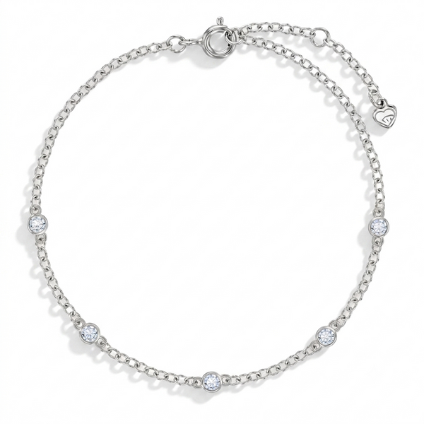 Dainty CZ Station Women's Bracelet