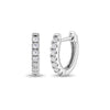 Small Multi Clear CZ 9mm Kids / Children's / Girls Earrings Hoop/Huggie Safety Latch - Sterling Silver