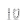 Multi Clear CZ 9mm Teen Earrings Hoop/Huggie Safety Latch - Sterling Silver