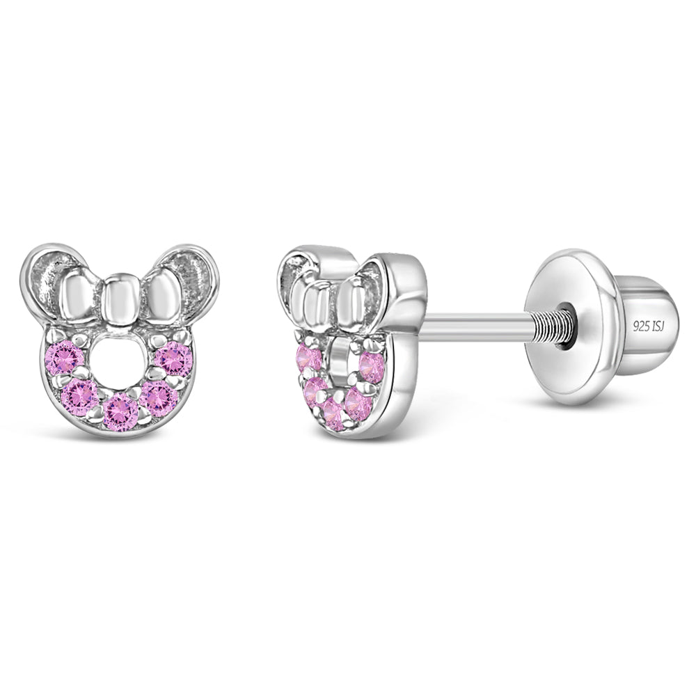 Petite Mouse Baby / Toddler / Kids Earrings Screw Back - Sterling Silver