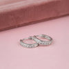 Channel Set Cubic Zirconia 9mm Earrings Hoop/Huggie Safety Latch - Sterling Silver